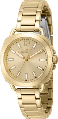 Produktbild von Invicta Wildflower 46346 Damenarmbanduhr - Quartz Bewegung - Edelstahl mit Zifferblatt in Gold - 32 mm