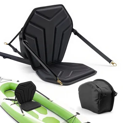Produktbild von Kajaksitz - Gepolsterter Bootssitz mit Rückenlehne für SUP/Kanu - Dicke 31 mm - Verstellbare Gurte - Aufbewahrungstasche - Rutschfestes Wabenkissen - Für Paddleboard/Angelboot