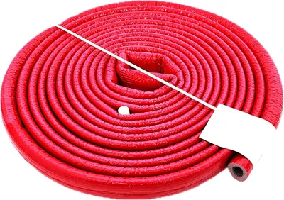 A coiled roll of red insulation tubing.