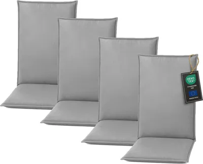 Produktbild von Pillows24 Sitzkissen Stuhl Outdoor - 120x50x8 cm / Grau – Kissen, Stuhlsitzkissen, Sitzpolster für Gartenmöbel, Gartenstuhl
