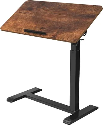 Imagen del producto de Escritorio de pie con altura ajustable (71-107 cm), mesa auxiliar inclinable con ruedas