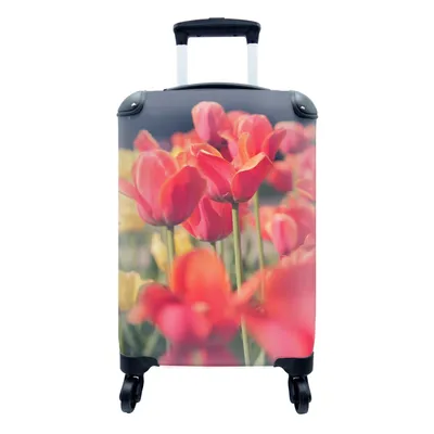 Produktbild von MuchoWow® Koffer Handgepäck Trolley Rollkoffer Kleine Reisekoffer mit 4 Rollen - Tulpen - Blumen - Natur - Cabin Size < 55x40x23 cm & 55x40x20 cm - Fotokoffer - Kabinenkoffer - Boardgepäck - Reise-Box - Reisekoffer - Reisegepäck - Koffer mit Bild - Trolley für Kinder