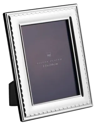 Image de H&h cadre photo avec bordure argentée, 20x15 cm