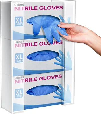 Image de Support mural en acrylique transparent pour boîte à gants, distributeur de mouchoirs, idéal pour la cuisine, la salle de bain, le garage, le laboratoire ou le salon