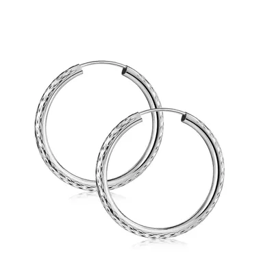 Produktbild von MATERIA by Matthias Wagner Damen Ohrringe Creolen Silber 925 diamantiert 30mm - Glitzer Silbercreolen Ringe SO-326
