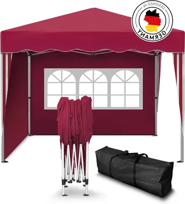 Obrázek produktu pro Stan pop-up – skládací stan – pro slavnostní akce – vodotěsná střecha – 3 x 3 metry – červený