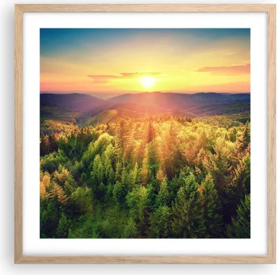 Produktbild von Gerahmtes Poster - Rahmen in heller Eiche - Berge Natur - 50x50 cm - Wand Bild - Wanddeko - Wandbilder - Kunstposter - Wandposter - Bilderrahmen - Bilder - Kunstdruck - Wandbild - P2NAC50x50-3697