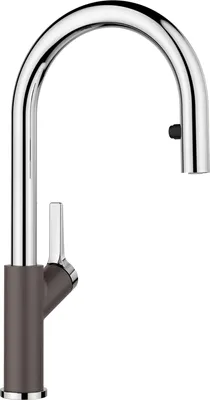 Produktbild von BLANCO CARENA-S Vario Armatur / Felsgrau/Chrom / Zugauslauf / Hochdruck - inkl.