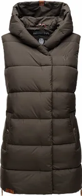Produktbild von Navahoo Damen Weste Herbst Steppweste Kapuze Übergangsjacke Bodywarmer Madilynaa Anthrazit Gr. 44 - XXL