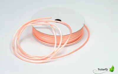 Produktbild von 10m Rolle Flechtkordel Satin 2mm, Farbe:apricot 714
