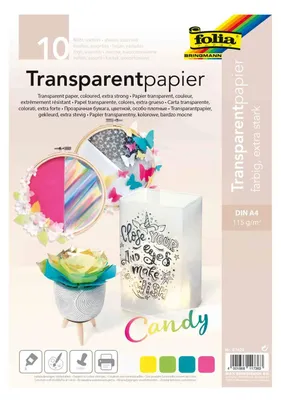Transparentpapier Candy, farbig, 115 g/m², DIN A4, 10 Blatt
