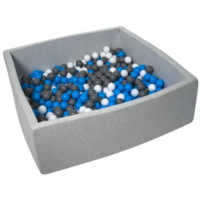 Produktbild von Bällebad für Kinder, 20x120 cm, Spielplatz + 600 Bälle weiß, blau, grau