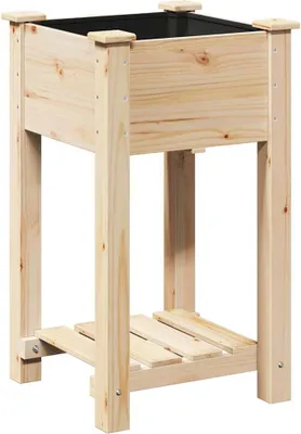 Produktbild von Garten-Pflanzgefäß mit Regal Beige 45 x 45 x 76,5 cm