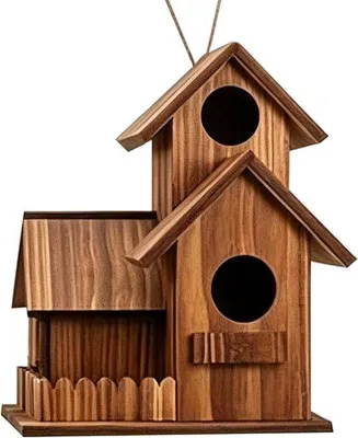 Productafbeelding van Houten Voederhuis - Dieren Voedertafel - Eekhoorns Voeren - Weerbestendig Ontwerp - 19 Cm - Natuurlijk Hout