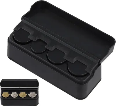 Image de Boîte à pièces Euro avec couvercle, organisateur compact pour voiture, pour la petite monnaie