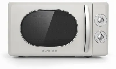 Image de Micro-ondes vintage, 20 litres, beige, 700 W, 6 niveaux de puissance, fonction de décongélation