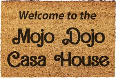 Produktbild von Giftstory Fußmatte Kokos 80cm x 50cm MOJO DOJO CASA HOUSE-BARBIE - Geschenk -Fussmatten Haustür, :türmatte, fußmatte, fussmatte, schmutzfangmatte,