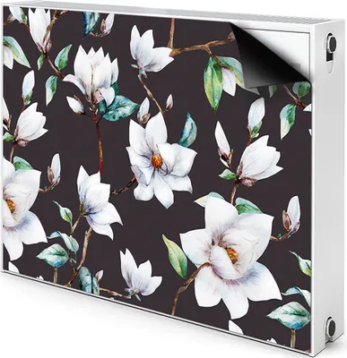 Produktbild von Magnet Radiator Magnet Mat Heizkörper Heizung Verkleidung Abdeckung 80x60 cm  - Lackierte Blumen