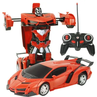 Produktbild von 1:18 Transformator RC Radio Fernbedienung Transformator Fahrzeug Auto Deform Roboter Spielzeug Orange