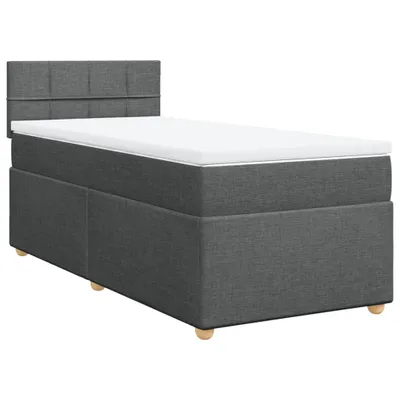 Produktbild von Boxspringbett mit Matratze Dunkelgrau 80x200 cm Stoff