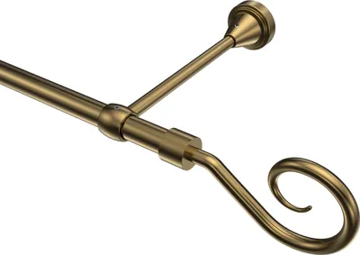 Produktbild von Interdeco Gardinenstange / Vorhangstange Messing Antik, Typ Primus Allegra (Spirale), 16 mm Ø 1-läufig, 360 cm