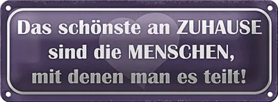 Produktbild von Blechschild Spruch 27x10cm das schönste an Zuhause sind Dekoration