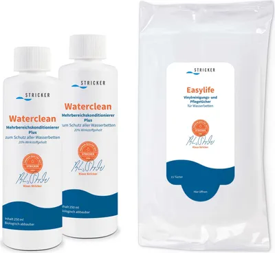 Produktbild von Waterclean Conditioner Rundflasche 250 ml 2x+ Vinyltücher