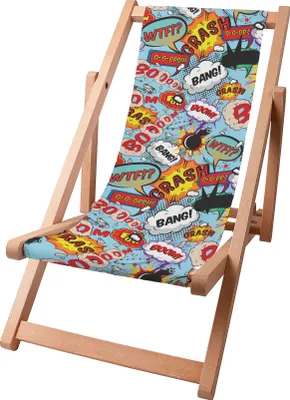 Immagine prodotto di Sdraio per bambini Dreamroots pieghevole in legno, legno di faggio fino a 130 kg, sdraio pieghevole con regolazione dell'inclinazione dello schienale a 3 livelli, asta