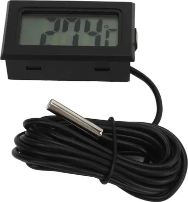 Obrázek produktu pro Černý LCD vestavěný elektronický digitální teploměr s vodotěsnou sondou pro inkubátor