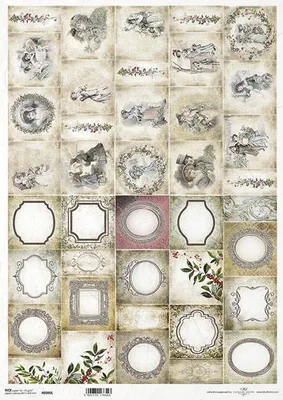 Image de ITD Papier de riz découpage papier de bricolage A3 0980L vintage, calendrier de l'avent