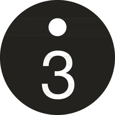 Produktbild von Schlüsselnummer - ø 25, Nummer 3, Aluminium schwarz eloxiert