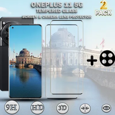 Obrázek produktu pro 2 balení ochranného krytu obrazovky ONEPLUS 11 5G a 1 balení ochranného krytu objektivu z tvrzeného skla 9H