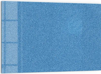 Produktbild von DEQORI Küchenrückwand Glas 60x40 cm 'Jeansmaterial' Spritzschutz Bad Rückwand