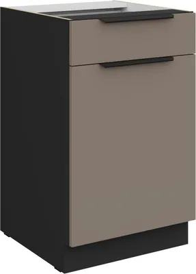 Produktbild von Unterschrank mit Schublade LUNARA – Breite 50 cm, Dunkelbeige/Schwarz