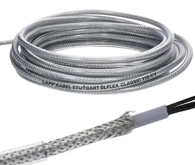 Obrázok produktu pre 10 metrov Lapp 1135754 Ölflex Classic 110 CY tienený ovládací kábel 4x0,5 mm² bez zeleno-žltého ochranného vodiča I tienený kábel 4 žily I ovládací kábel 4 žily s tienením I transparentný vonkajší plášť