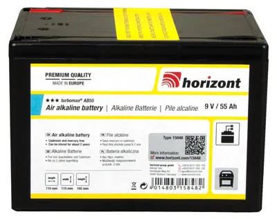 Immagine prodotto di Batteria alcalina Horizont da 9 V | turbomax® AB55 (9 V / 55 Ah)
