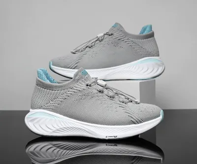 Produktbild von Damen Herren Laufschuhe Turnschuhe Bequeme Sneaker Leichte Fitnessschuhe Straßenlaufschuhe Weich Sportschuhe, grau, 42