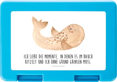 Produktbild von Mr. & Mrs. Panda Snackbox Robbe Liegen - Weiß - Geschenk, Brotbehälter, Tiere, Freude, Robben, Meal Prep Box, Nordsee, Strand, Bentobox, Lunchbox, Bento, Ostsee