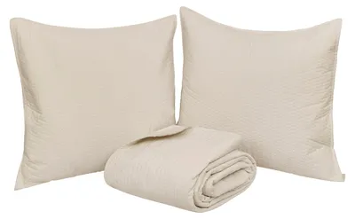 Obrázek produktu pro Přikrývka se 2 povlaky na polštáře, LILOU, 240 x 260 cm, slonová kost