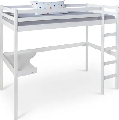 Image de Lit haut lit 90x200 blanc échelle de bureau exterieurjeux