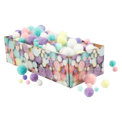 Produktbild von Creativ Company Pom-Poms Bastelmaterial Pastellfarben 400 Stück