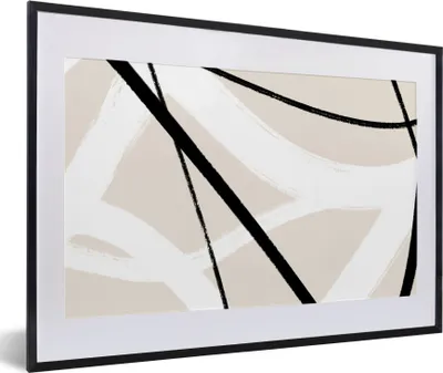 Produktbild von MuchoWow® Gerahmtes Poster Linie - Abstrakt - Minimalismus - Pastell 60x40 cm - Poster mit Schwarzem Bilderrahmen Wandposter Rahmen Foto Bilder - Schlafzimmer - Plakat in Rahmen - Drucken