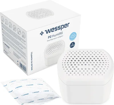 Produktbild von Wessper pochłaniacz wilgoci, pochłaniacz wilgoci z workiem uzupełniającym granulat, osuszacz pokojowy, do wielokrotnego napełniania, redukuje pleśń i nieprzyjemne zapachy biały)