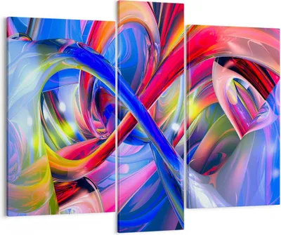 Produktbild von Bild auf Leinwand - Leinwandbild - Abstrakt grafik grafiken farben - 95x80cm - Wand Bild - Wanddeko - Leinwanddruck - Bilder - Kunstdruck - Wanddekoration - Leinwand bilder - Wandkunst - CB95x80-2294