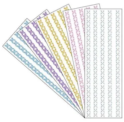 Bastel-Set selbstklebende Strasssteine, 5 Blätter, 10x30 cm