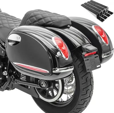 Obrázek produktu pro Boční kufr Chopper Alabama (pár) 33 litrů každý černý + montážní sada