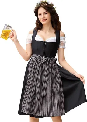 Produktbild von Damenkleid Dirndl KOJOOIN midi 3-teilig mit Schürze 38