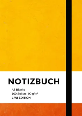 Produktbild von Notizbuch A5 blanko - 100 Seiten 90g/m² - Soft Cover -Papier