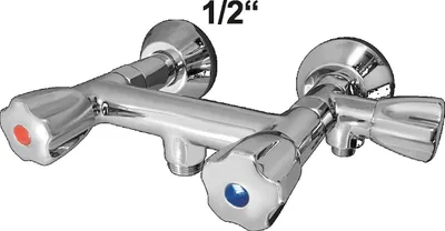 Produktbild von Wandarmatur schwere Ausführung Anschluss 1/2" mit zusätzlichem Anschluss 1/2"
