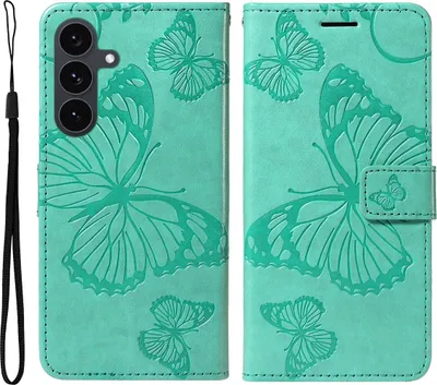 Produktbild von Samsung Galaxy S25 FE Hülle - Coverup Schmetterlinge Klapphülle - Mintgrün